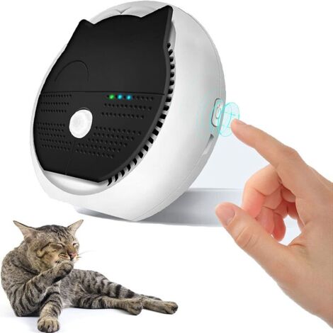 VURAHOME -Smart Désodorisant pour Litière pour Chats,Batterie 3600mAh intégrée Alimenté par USB Désodorisant pour Toutes Sortes de Boîte de Litière de Chat，