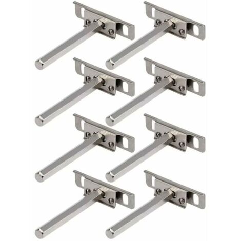 VURAHOME - Supports en Métal pour Étagère Flottante 8Pcs Support Mural Discret modèle Fixation Tablettes Rangement Support pour Etagère Flottante Invisible Fixation Etagere avec Vis d'Expansion