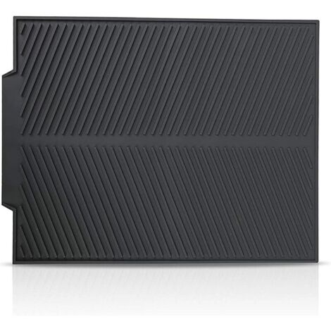 VURAHOME - Tapis de Séchage Vaisselle, égouttoir à Vaisselle à séchage Rapide, grand tapis égouttoir en silicone pour Cuisine, comptoir, Accessoires de Table, Lavable en Machine(noir)