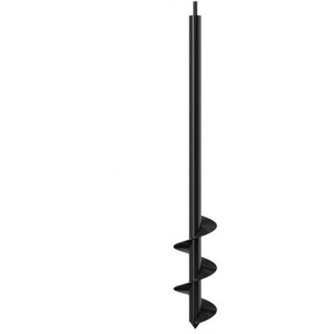 VURAHOME - Tariere Perceuse en Acier 8x60cm Foret Spirale de Jardinage Outillage de Jardin pour Creuser des Trous et Cultiver en Profondeur,