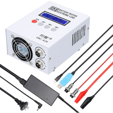 VURAHOME - Testeur de batterie EBC-A20 30V 20A 85W Batteries au plomb-acide au lithium Dispositif de test de capacité Recharge 5A Support de décharge 20A Contrôle du logiciel en ligne sur PC