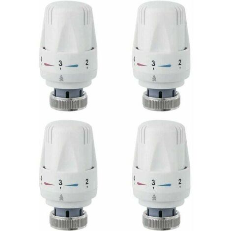 VURAHOME - Tête De Radiateur, 4 Pièces Tête De Vanne De Radiateur, M30 X 1.5 Robinet Thermostatique Radiateur, Tête Thermostatique Pour Lavabo Salle De Bain Wc