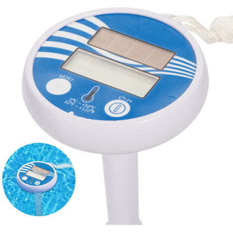 VURAHOME - Thermomètre de piscine numérique solaire flottant - Thermomètre de piscine électronique - Thermomètre solaire flottant - Avec écran LCD - Pour piscine extérieure et intérieure et spa