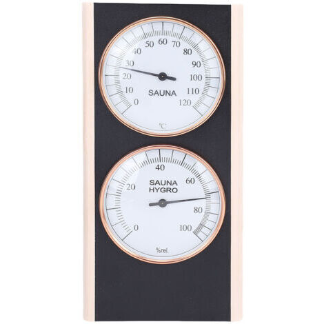 VURAHOME - Thermomètre Hygromètre en Bois pour Sauna Accessoire Double Affichage