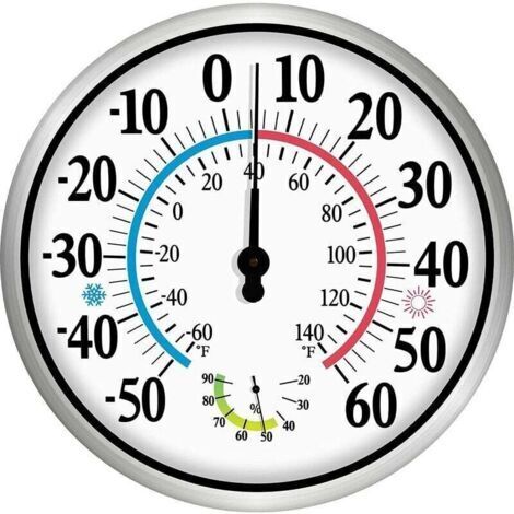 VURAHOME - Thermomètre/hygromètre sans fil 2 en 1 - 12 grands chiffres - Intérieur/extérieur - Précis et facile à lire - Pour maison et jardin - Particuliers