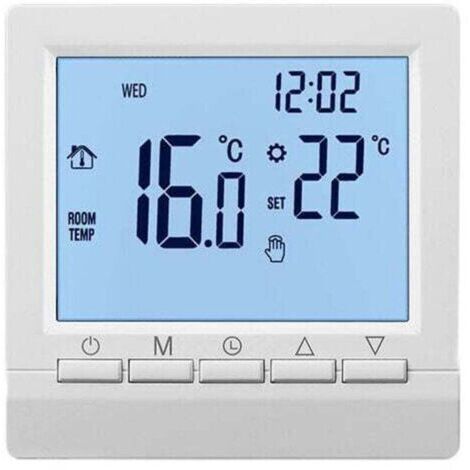 VURAHOME - Thermostat de chauffage electrique, XU, Bouton manuel 16A, Affichage negatif, Caracteres blancs sur fond noir, Pas de Wifi - affichage negatif caracteres blancs sur fond noir pas de Wifi -
