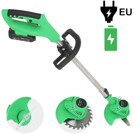 VURAHOME - Tondeuse à gazon électrique coupe-herbe 21V 3000mAh Lithium-Ion sans fil Kit de débroussailleuse pour élagage outils de jardin prise UE avec recharge de lame de remplacement avec adaptateur