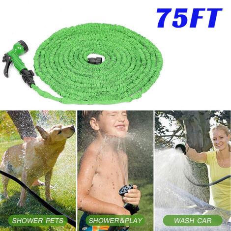 VURAHOME - Tuyau D'arrosage, 22.5m 75FT Tuyau Extensible Tuyau D'arrosage Rétractable Tuyau D'arrosage Extensible à 7 Fonctions Elastique pour Jardin Lavage Voiture