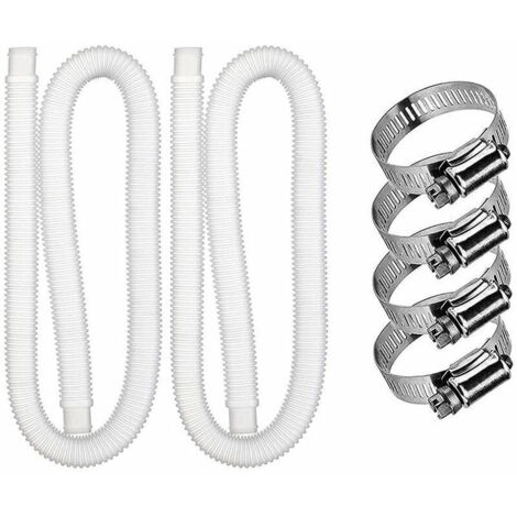 VURAHOME - Tuyau De Filtre De Remplacement 2 Pcs Pour Piscine En Pvc De Qualite Superieure, 1,25 X 59 Pouces Avec Ruban Adhesif Fonctionne Avec Toutes Les Pompes De Filtration Pour 330 Gph, 530 Gph Et