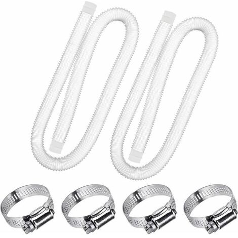 VURAHOME - Tuyau de Rechange pour Piscine de 1,25 po de diamètre pour piscines Hors Terre, Piscine avec Pince métallique pour Pompe de Filtre Intex ou tuyaux de 3,2 cm - 1,5 mètre de Long (Paquet de 2