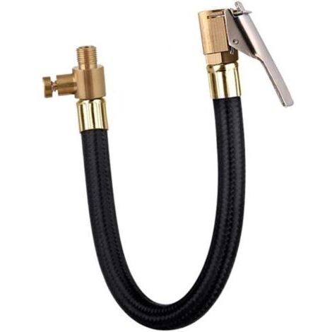 VURAHOME - Tuyau Pompe Gonflage Pneu, 60 CM Tuyau en Caoutchouc d'air de Valve Voiture Mandrin de Pneu