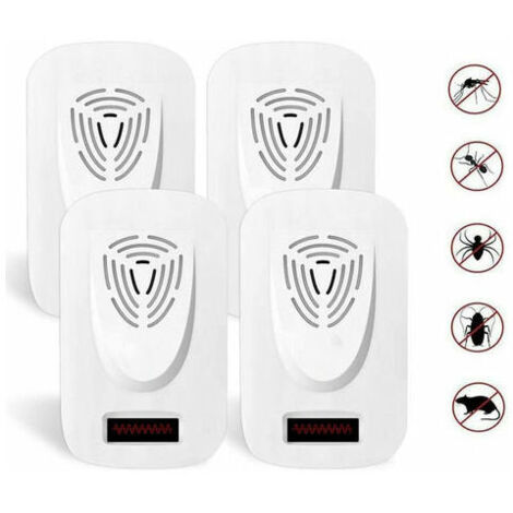 VURAHOME - Ultrason Anti Moustique Moustiques Souris Araignées Répulsif Ultrason Anti-Rongeurs Insectes Fourmis Rats Cafards Insectes(Paquet Quatre) De