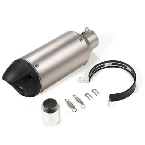 VURAHOME - Universeller 38-51mm Motorradauspuff-Endschalldämpfer, geeignet für Motorräder und ATVs (Silber)