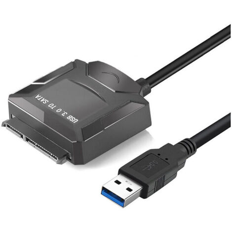 VURAHOME - Usb Disque Dur Adapateur Usb 3.0 Vers Sata Cable 50Cm Pour 2.5 pouces 3.5 pouces Hdd Sdd Supporte Uasp Avec Adaptateur Alimentat