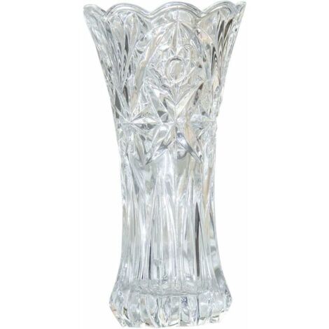VURAHOME - Vase à fleurs épaississant en verre pour décoration d'intérieur, vase de mariage ou cadeau – 19,1 cm de haut x 4 de large, transparent, avec boîte de couleur