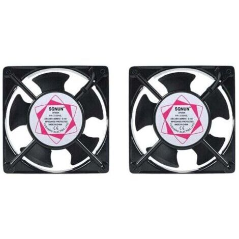 VURAHOME - Ventilateur d'air axial pour boîte de cheminée Insérable Haute , XU,température Pales en métal Silencieux Universel 120 x 120 x 38 mm-2PCS -