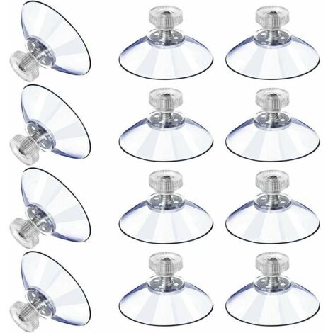 VURAHOME - Ventouses en Plastique Ventouse Anti-Collision Transparente en Caoutchouc Vis crou en Mtal Ventouse Solide en PVC Transparent Remplacement avec crou de Vis 12PCS