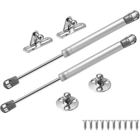 VURAHOME - Vérin à gaz 100N pour meuble – Lot de 2 – Installation facile pour portes en bois, PVC ou aluminium – Amortisseur hydraulique durable