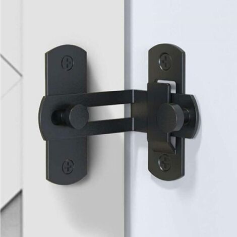 VURAHOME - Verrou de porte à angle droit à 90 degrés Boucle Verrouillage de porte et fenêtre Verrouillage de porte coulissante Verrouillage de porte (Noir)