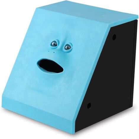 VURAHOME - Visage Tirelire l'argent manger Tirelire Singe à piles d'économie d'Boîte, Blue 9.69.89.8cm,