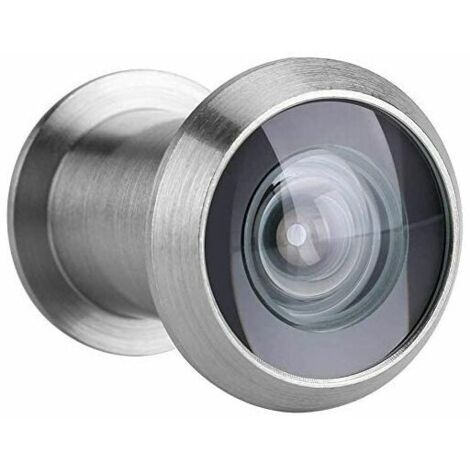VURAHOME - Visionneuse de Porte Judas pour Porte D'entrée Sécurité Grand Angle de 220 Degrés avec Cache de Protection de Haute Résistance(Brushed Silver)