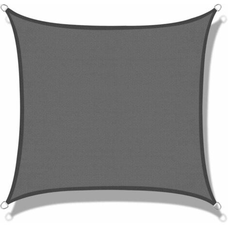 VURAHOME - Voile d'ombrage (HDPE) Rectangulaire 4 x 6m Anthracite Protection des Rayons UV pour Terrasse Camping Extérieur Jardin