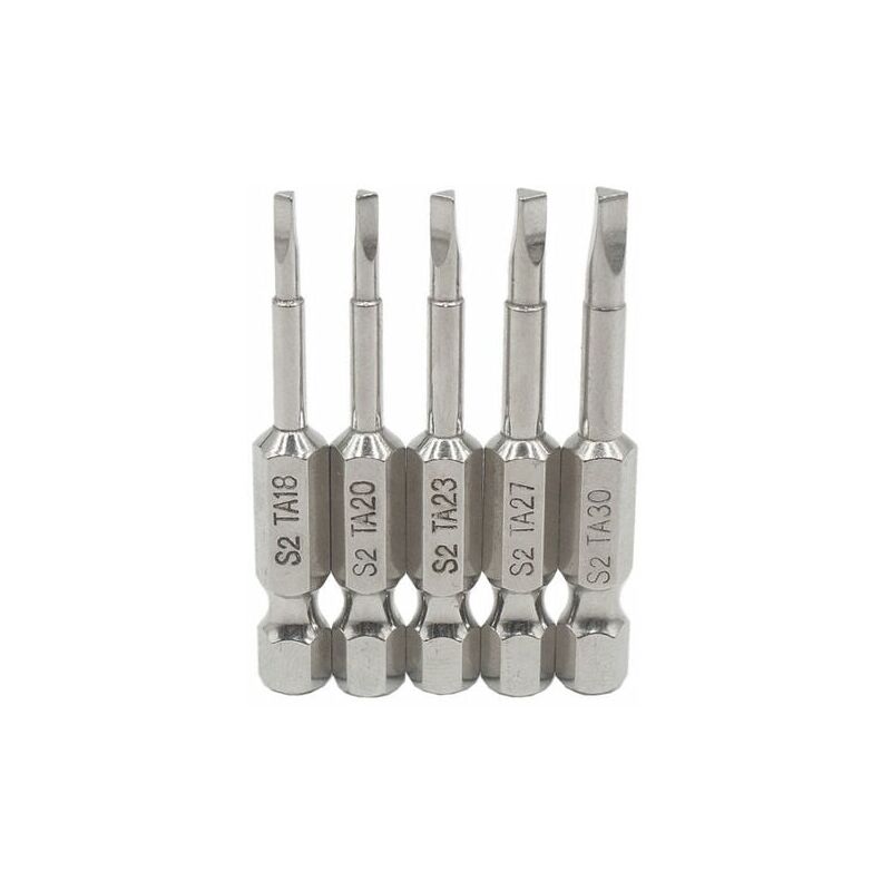 5PCS Embouts de Tournevis Magnétique à Tête Triangulaire Set S2 Acier 1,8mm, 2mm, 2,3mm, 2,7mm, 3mm, Tige 6.35mm Hexagonale, Longueur de 50mm - Vuszr