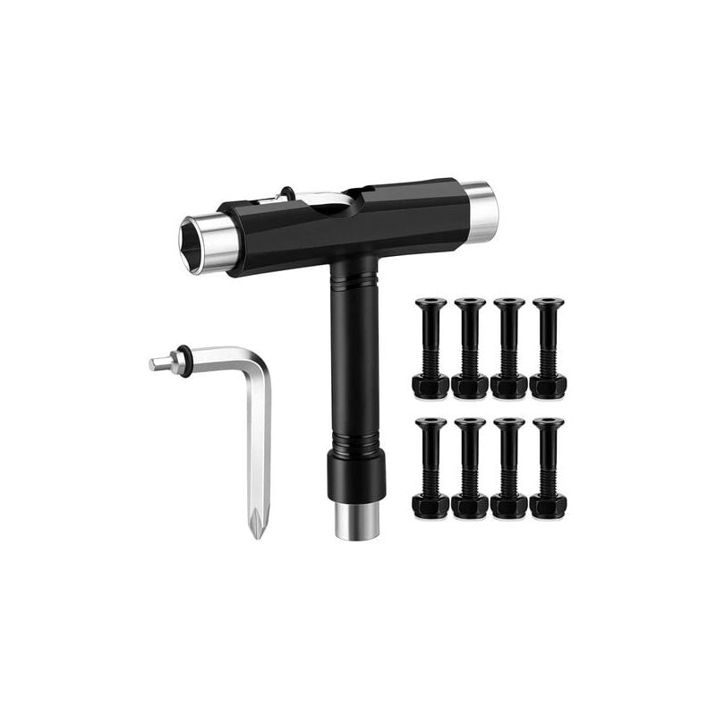 Outil de planche à roulettes tout-en-un, outil de planche à roulettes multifonction portable - Vuszr