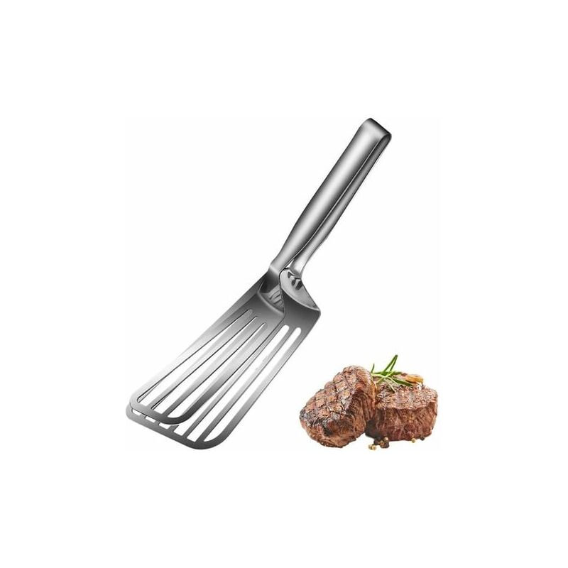 Pelle à Steak Frite Pince à Steak Frite Pince à Viande Inox Pince à Grill Multifonctionnelle Pince à Poisson Frit Pour Cuisines, Restaurants, Pizza,