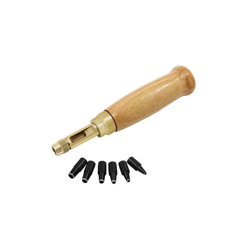 Perforatrice à vis pour cuir automobile, 6 pointes, tailles 1,5 à 4 mm, perforatrice remplaçable pour couture, cuir et papier - Vuszr