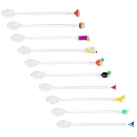 Vvikizy Cuillère à mélanger 10pcs Mélangeur de Boisson Cocktail Mignon Cuillère Bâtons table cocktail Petite cuillère à mélanger