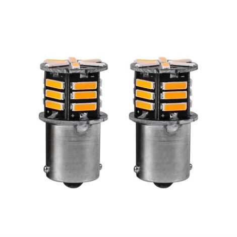 Vvikizy Feux de signalisation LED 2 pièces S25 1156 BA15S 7014 21SMD LED Auto voiture ampoule LED feux de auto repetiteur