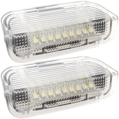 VW Eos Golf V VI Jetta III Passat B6 B7 B8 CC Scirocco Sharan Touareg luci interne per porte LED BIANCO set da 2 pezzi