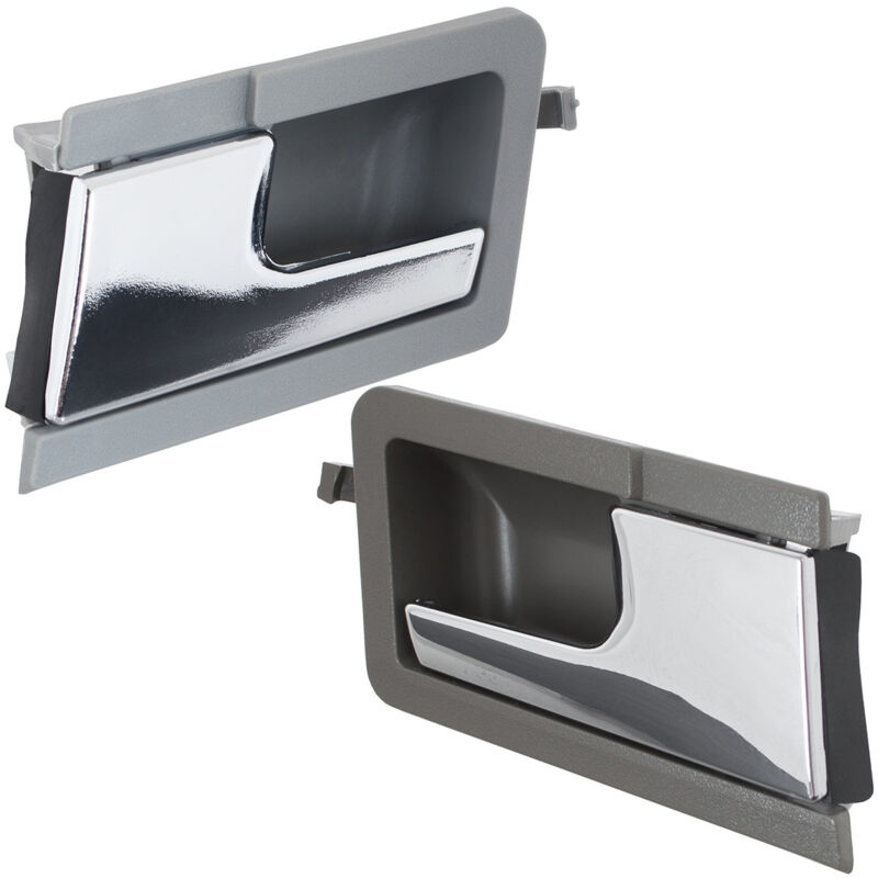 VW T4 Transporter 90-03 Manilla interior de puerta delantera GRIS + CROMADA izquierda + derecha 2 uds. JUEGO