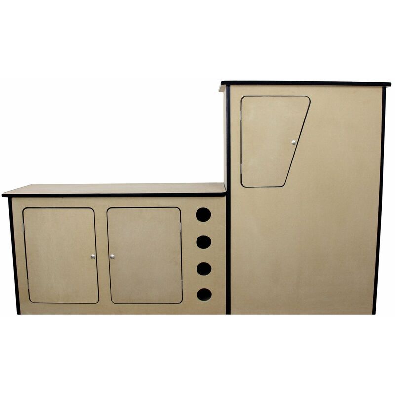 Monster-shop - Monster Shop Cuisine Contreplaqué mdf 18 mm Aménagement Transporter T4 T5 Caravane Campervan Camping-Car 3 Armoires Conduite à Droite