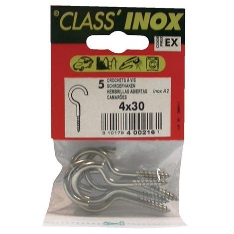 VYNEX - Crochet - inox - A2 - 4x30 mm