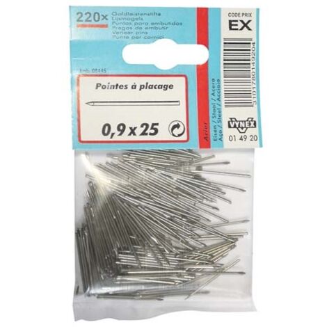 VYNEX - Pointe placage acier 0.9x35 x220p en blister