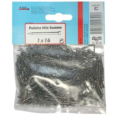 Pointe TH acier 16 x 1, 100g PLOMBELEC