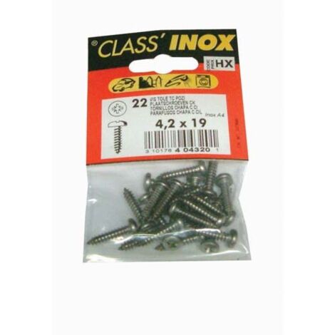 VYNEX - Vis tôle tc pozi inox 4.8x25 sachet de 14