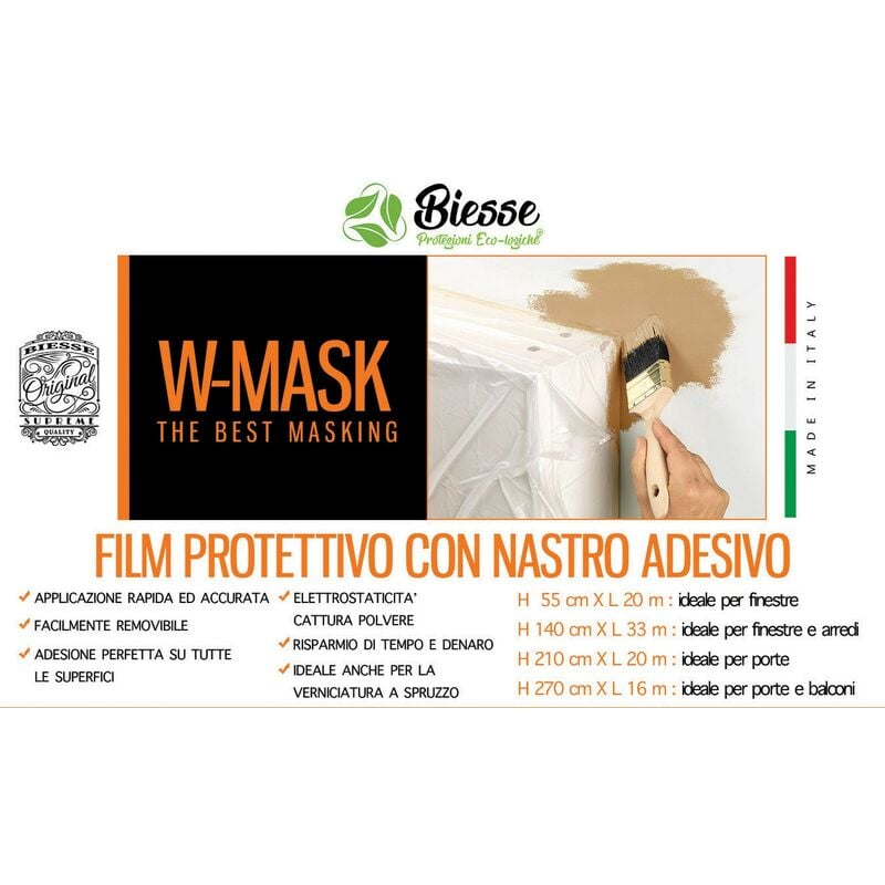 W-mask film protettivo + nastro isolante cm 270 x
