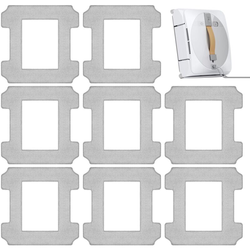W1 Lot de 8 chiffons de nettoyage lavables en microfibre W1 Pro Kit d'accessoires pour robot aspirateur de fenêtre Ecovacs Winbot W1 W1 Pro Series