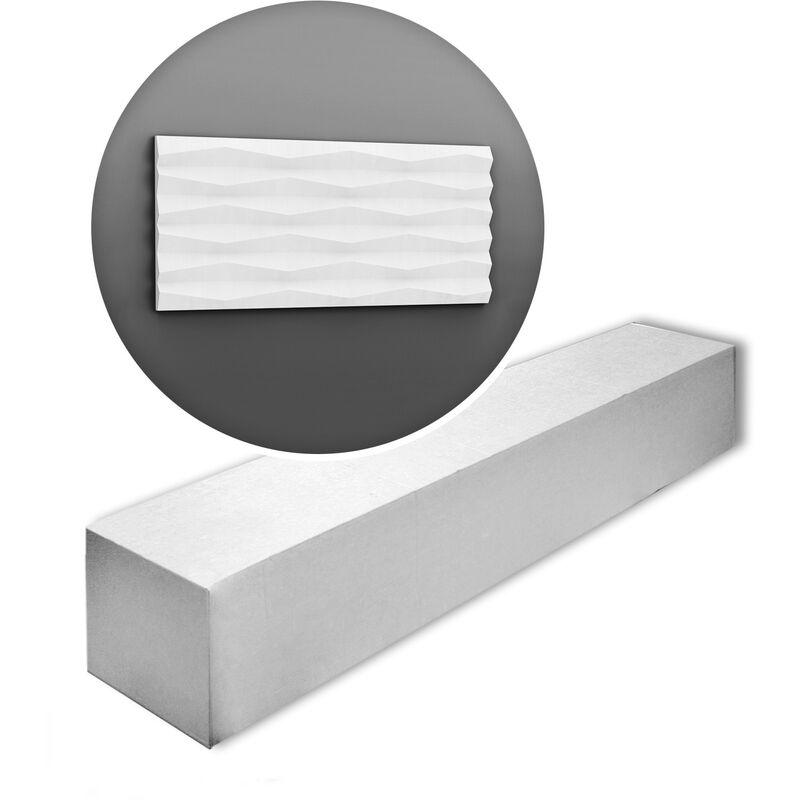 Decor W112-box modern ridge 1 Box 6 pieces 3d wall panel 12 m - white - Orac