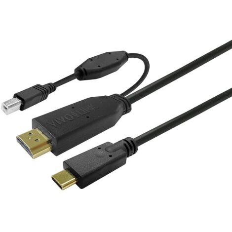 W128325660 Vivolink Touch Screen Cable 10m - Câble USB-C vers HDMI + USB-B - 10 mètres
