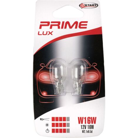 W16W Coppia di Lampadine in vetro per luci auto 12V 16W W2,1x9,5d