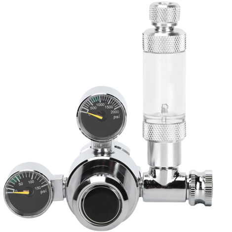 W21.8 Edelstahl-Aquarium-CO2-Regler mit Blasenzähler und Druckbegrenzungsventil