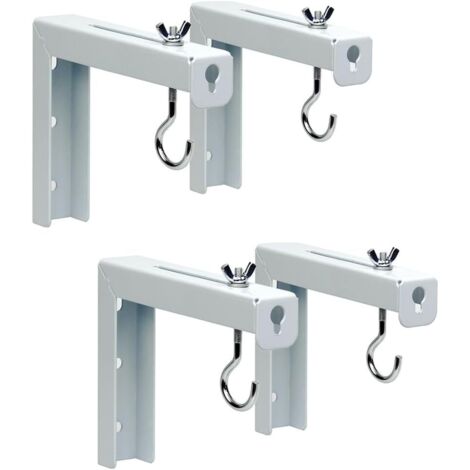 W40120 Leinwandhalterung, Wandhalterung, kompatibel mit den meisten Projektoren, verstellbares Hakenset, Metallhalterung (weiß, 2 Stück)