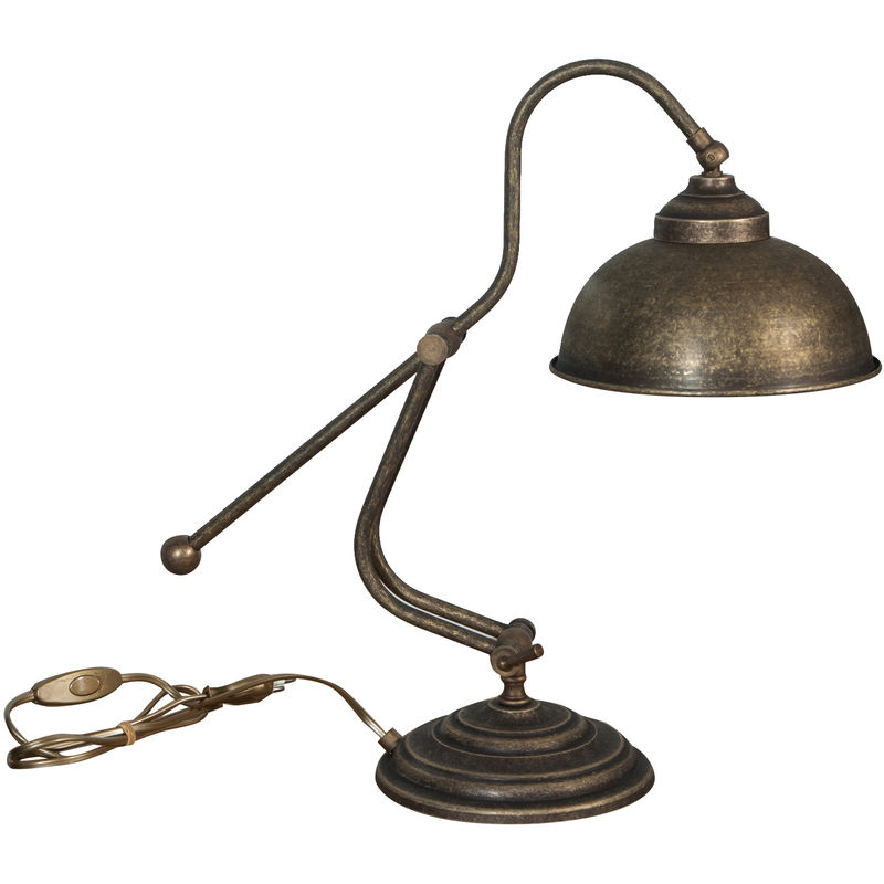W45XDP19XH45 cm sized Made in Italy casting aged brass Country style table lamp