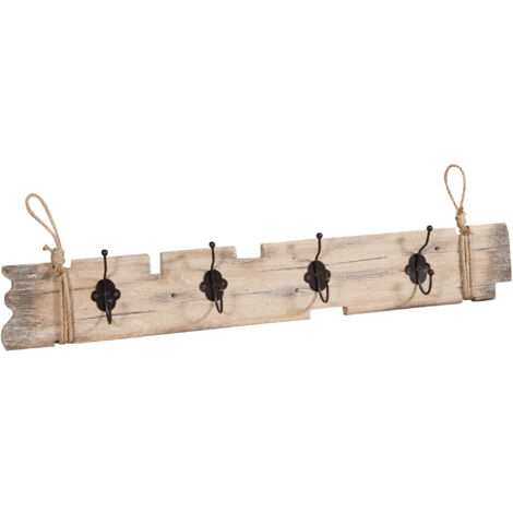 W79,5XDP7XH12 cm sized solid wood made wall clothes rack