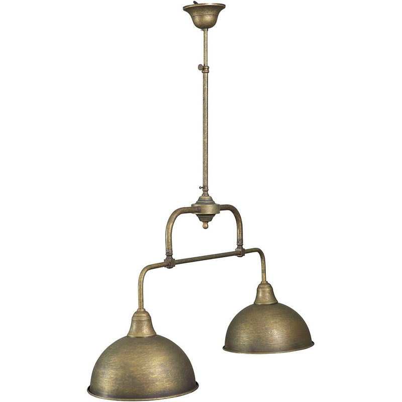 Biscottini - W90XDP28XH107 cm sized casting aged brass made Country-style Chandelier Made in Italy