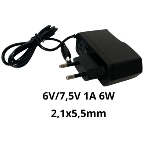 WA-PS-003 : Chargeur de batterie 6 V/7 V 1 A 6 W CC, connecteur 2,1 x 5,5 mm, pour batteries AGM